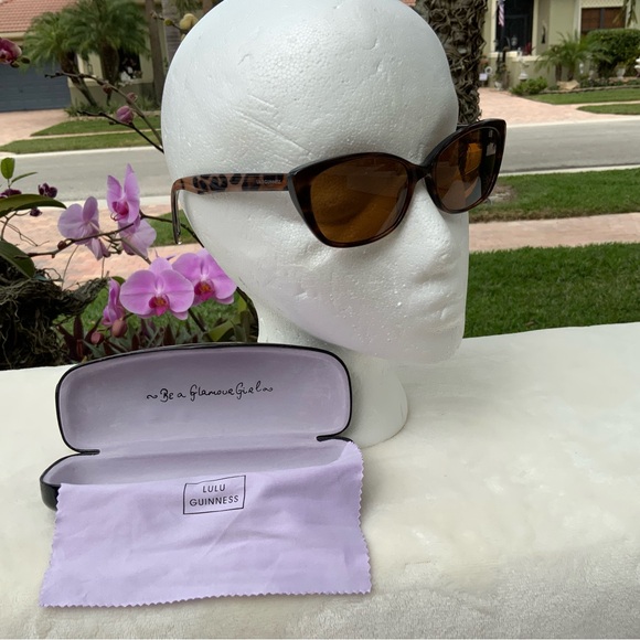 Lulu Guinness LG74 Tortoise Shell Cat-Eye Sunglasses With Case & Cleaning Cloth main image 6